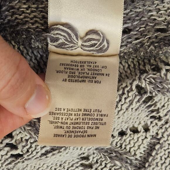 Anthropologie Moth Cardigan Women M/L Lavena Pointelle Draped Open Front Sweater - Picture 4 of 16
